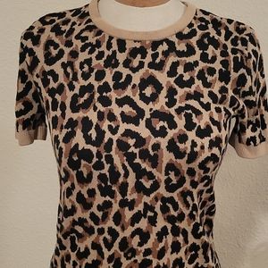 J. Crew short sleeve leopard print sweater